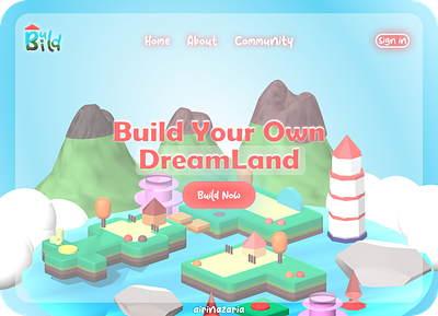Build - 3D WEB 3d community design game game website illustration landing page logo ui web web design website landing page