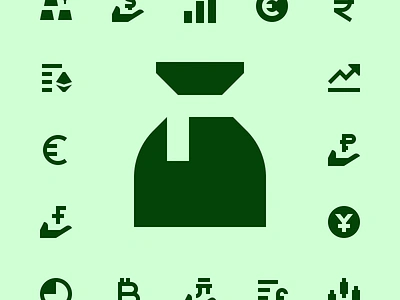 Finance icons analysis candlestick cash payment chart coin currency dollar euro finance financial gold gold bag increase jpy pipe pound rich rouble rupee yen