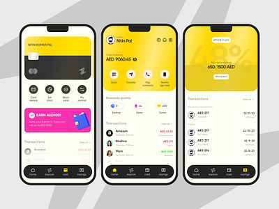 Fintech app redesign screen - Zywa banking app fintech fintech application mobile screen ui design ux design