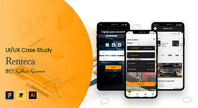 UI UX Case Study on a Car Rental Service. appdesign appui carapp casestudy rentalapp ui uiuxdesign ux ux design