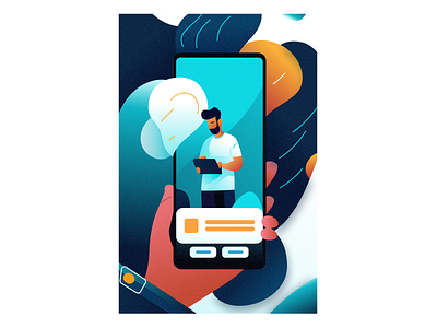 Sign Up Illustration adobe illustrator ai available for hire digital art figma grain illustration illustrator for hire man manoj jadhav illustrator mj illustrations uiux uiux illustration using laptop art