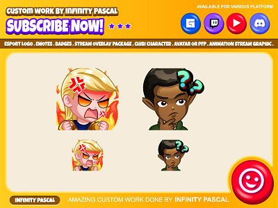 👦🏼Custom Chibi President Emotes👨🏾 adobe illustrator adobe photoshop animation artwork barack obama character illustration concept art custom design design digital artwork donald trump emotecommission freelance designer graphic design illustration loyalty badges open commission original character people drawing united states