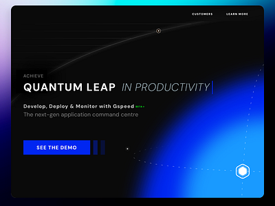 Gspeed Landing Page dev fintech geo graphic design nocode orbit productivity quantum space speed ui