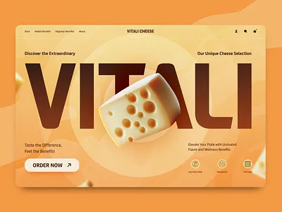 Vitali Cheese // Special Cheese Shop best cheese design ecommerce feature header header design hero illustration inspiration landing shop trend ui ui inspiration uiux user experience user interface web design website