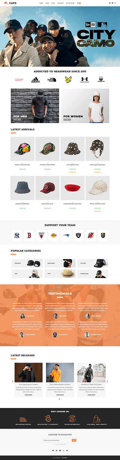 CAPS E-Commerce Website caps website e commerce website wordperss website