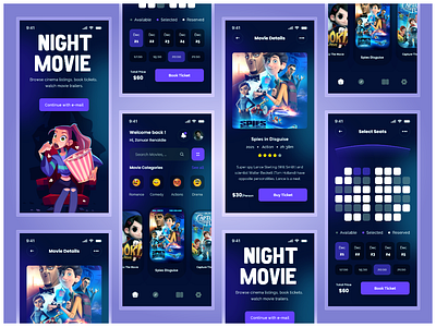 Movie-Ticket-Booking_App app design application design design graphic design mobile app mobile app design movie app movie ticket ticket ui ui design uiux ux