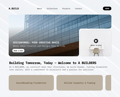 Builder Cover app concept design minimal ui