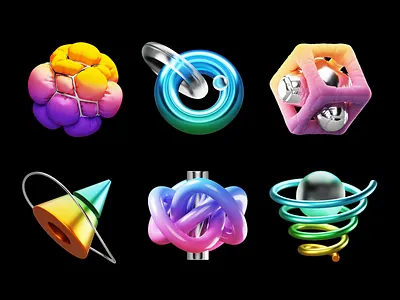 Metaphorical shapes 3d abstract blender branding c4d design icon illustration shapes ui