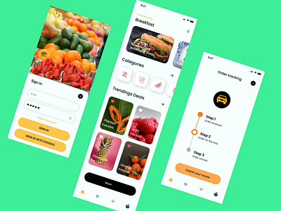 Healthy Food shopping App branding ui