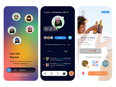 Party app design eventapp illustration interfacedesign mobileaap partyapp ui ux