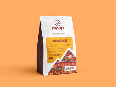 Orocafe - Coffee Pouch Packaging Design 2 abstract brand identity coffee coffee branding coffee design coffee label coffee logo coffee packaging logo logo design modern