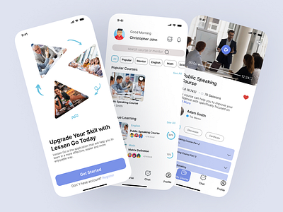 Lessengo education learning mobile study ui