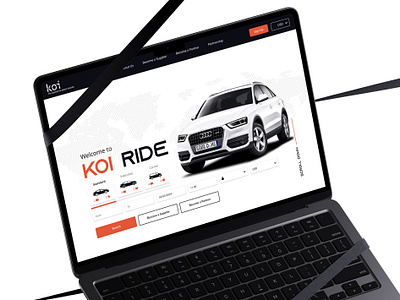 KOI - WEBSITE REDESIGN CONCEPT. booking car clean design graphic design landing page rental car rental car website sleek desigbn ui uiux web design