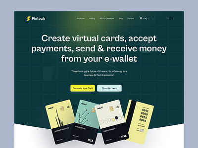 Fintech website design app design bank digital banking fintech web fintech website investment junaki mimal payment card payment landing page saas saas app website design