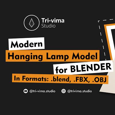 Modern Hanging Lamp Model 05 for Blender 3d 3d animation 3d design 3d rendering design illustration