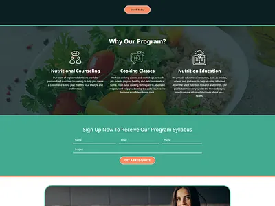 Responsive Health Nutrition Lead Generation Landing Page design landing page lead generation template wordpress