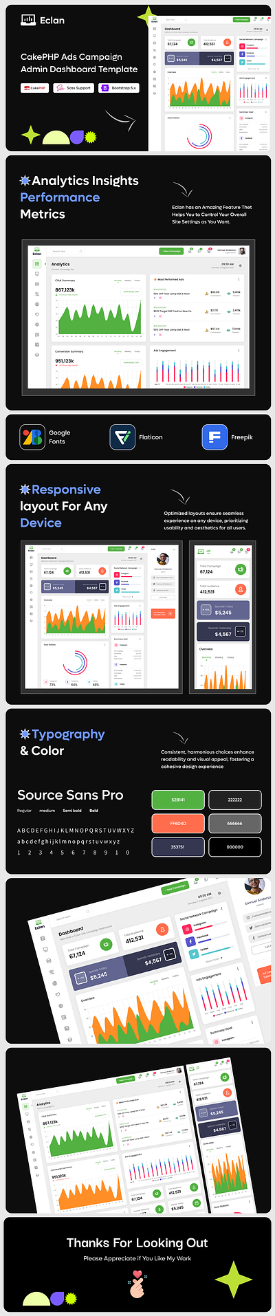 Eclan - CakePHP Ads Campaign Admin Dashboard Template admin admin dashboard admin dashboard template cake php creative dashboard design graphic design mobile app product design template ui uiux user experience user interface web design website
