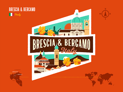 Brescia & Bergamo · Italy illustration