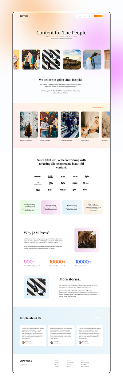 JAM Press Web Design barabaka content dark design landing news reel stock ui ux video