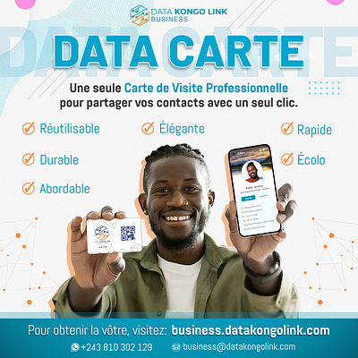 Data carte business business card congo graphic design kinshasa