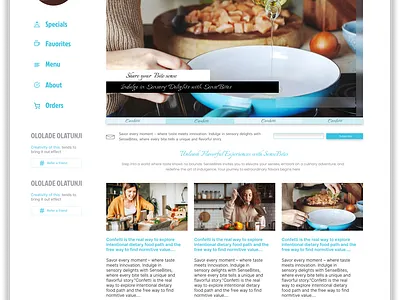SENSE-BITES - A Food Recipe Website 3d animation branding graphic design logo ui