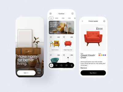 Furniture - Mobile App Design Concept app concept furniture furniture app interface design luxury mobile mobile app store ui design user interface ux design