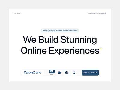 OpenCore Agency - Hero Section UI UX Design Exploration agency design agency landing page agency portfolio agency web design agency website branding agency website branding website creative agency landing page design agency design agency landing page design agency web marketing agency website marketing website portfolio landing page portfolio website saas landing page social media agency social media agency website