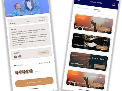 ECG - A church mobile app 3d animation graphic design ui