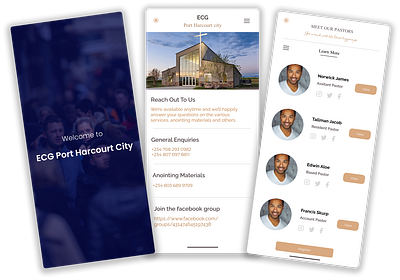 ECG - Church Mobile App 3d animation graphic design ui