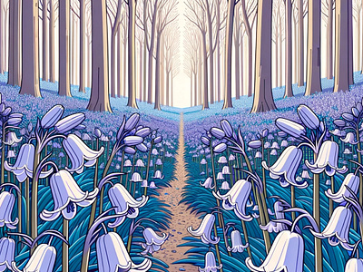 Bluebell Haven by Aravind Reddy Tarugu aravind art bluebell botanical conservation design flower forest hiking nature outdoor reddy spring springtime tarugu tranquil vector wildflower woodland woods