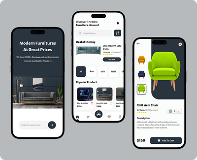 Furniture App Design app ui design figma furniture app furniture app design furniture e commerce app graphic design illustration mobile app furniture mobile design product design prototype ui uiux uiux design uiux designer ux