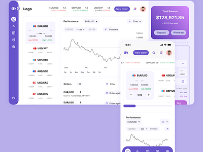 Logo | Trade Currency pairs webapp app design ui ux website