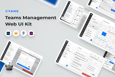 Cyane - Teams Management Web UI Kit admin app crm dashboard dashboard ui login management project psd remote tasks teams teams ui uiux web web app ui kit web design web ui