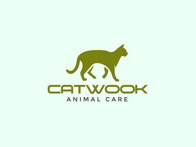 CATWOOK LOGO animal animal care logo branding cat cat logo design graphic design illustration logo pet pet logo