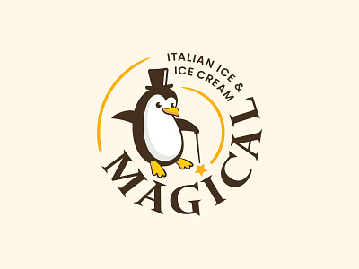 Magical Ice Cream Logo ice cream italian magical penguin