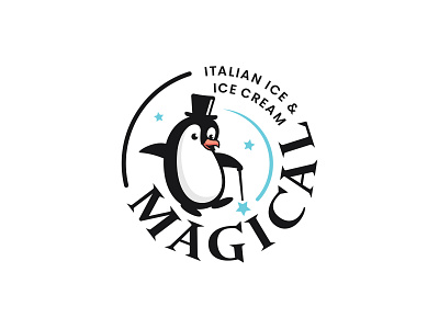 Magical Ice Cream Logo ice cream italian magical penguin