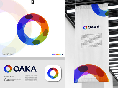 OAKA - Software Company Modern Logo Design app logo brand identity branding business logo flat logo graphic designer logo designer minimalist logo modern logo o letter logo software company logo website logo