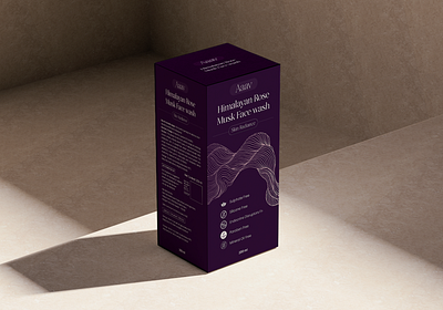 Packaging for Face Wash beauty branding cosmetics design expensive brand face wash face wash packaging graphic design himalaya illustration label logo luxury brand mockups new design packaging design purple packaging rose skincare vector