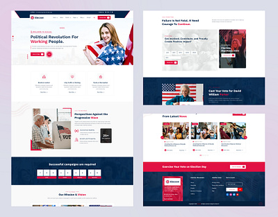 Elecson – Political Election Campaign and Party Candidate HTML5 3d animation branding graphic design logo ui voting