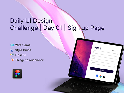 Daily UI Design Challenge | Day 01 | Sign up Page dailyui dailyuichallenge figma sign up ui ui design ux ux design web