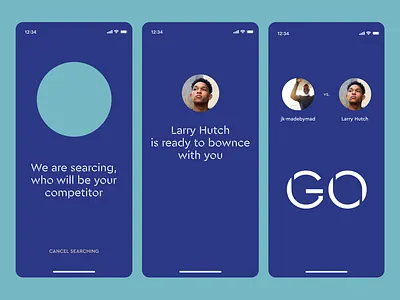 Ready Steady Go Screens for Bownce Sports Tech Startup sporttech