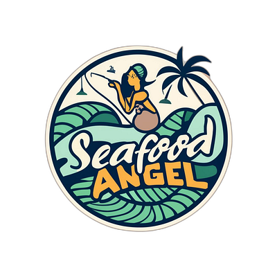 sea food angel 3d animation logo motion graphics