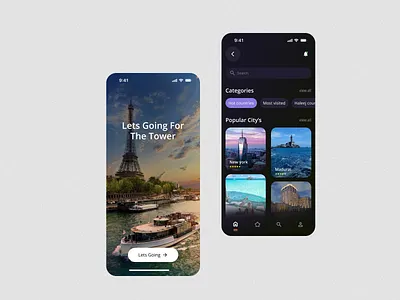Travel app design app application categories city dark flight hotel ios mobile mobile app splash screen tourism travel travel agency travel app trip trip planer ui uiux ux