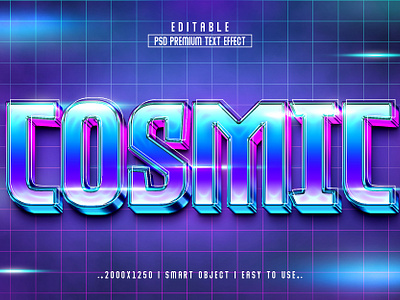 Cosmic'' 3D Editable Text Effect Style! 3d action best text effect cosmic 3d text cosmic psd text effect cosmic text effect style editable text headline illustration psd text text effect top text typo text vector