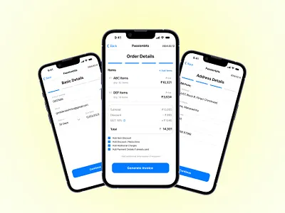 Invoice Generating Flow accessibility appdesign data inclusivedesign invoice minimalism mobile mobileappdesign smartphone ui usability user centric design user journey ux web