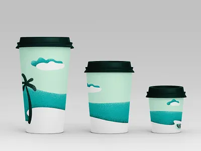 Coffee cups design for Florida based coffee shop brand design branding coffee design graphic design label design packaging design