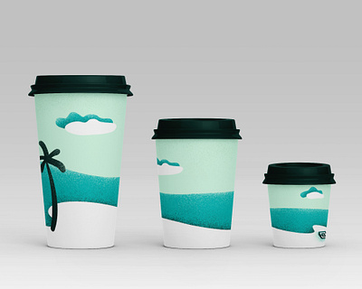 Coffee cups design for Florida based coffee shop brand design branding coffee design graphic design label design packaging design