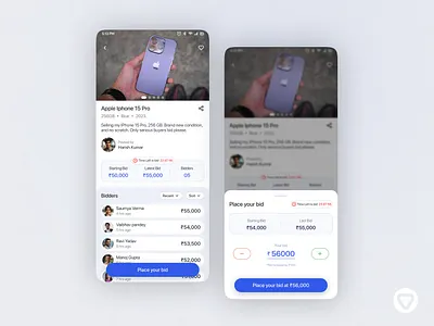 Bidding App design app app ui bid bidding bidding app bidding design design minimal design ui ui designer uiux ux ux designer