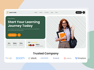 Learn Hub Hero Section Bento UI bento bento box bento ui bento website clean community engagement education hero section homepage design modern ui design online education online education landing page online learning education platform shakil uiux website