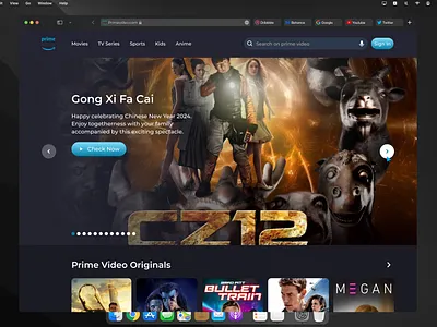 Prime Video - Movie Website | Redesign app cinema design figma film interface ios landing page movie redesign ui uiux ux website